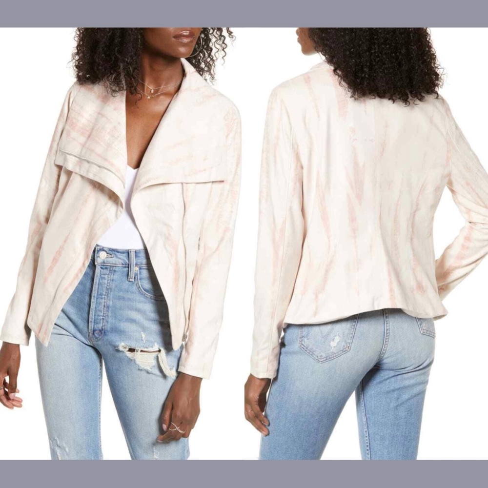 NWD BLANKNYC [ XL ] Tie Dye Faux Suede Drape Front Jacket Hippie Dippe‎